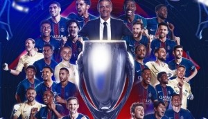 开云app-问鼎欧超杯！巴黎官方社媒晒夺冠海报，恩里克携众将出镜